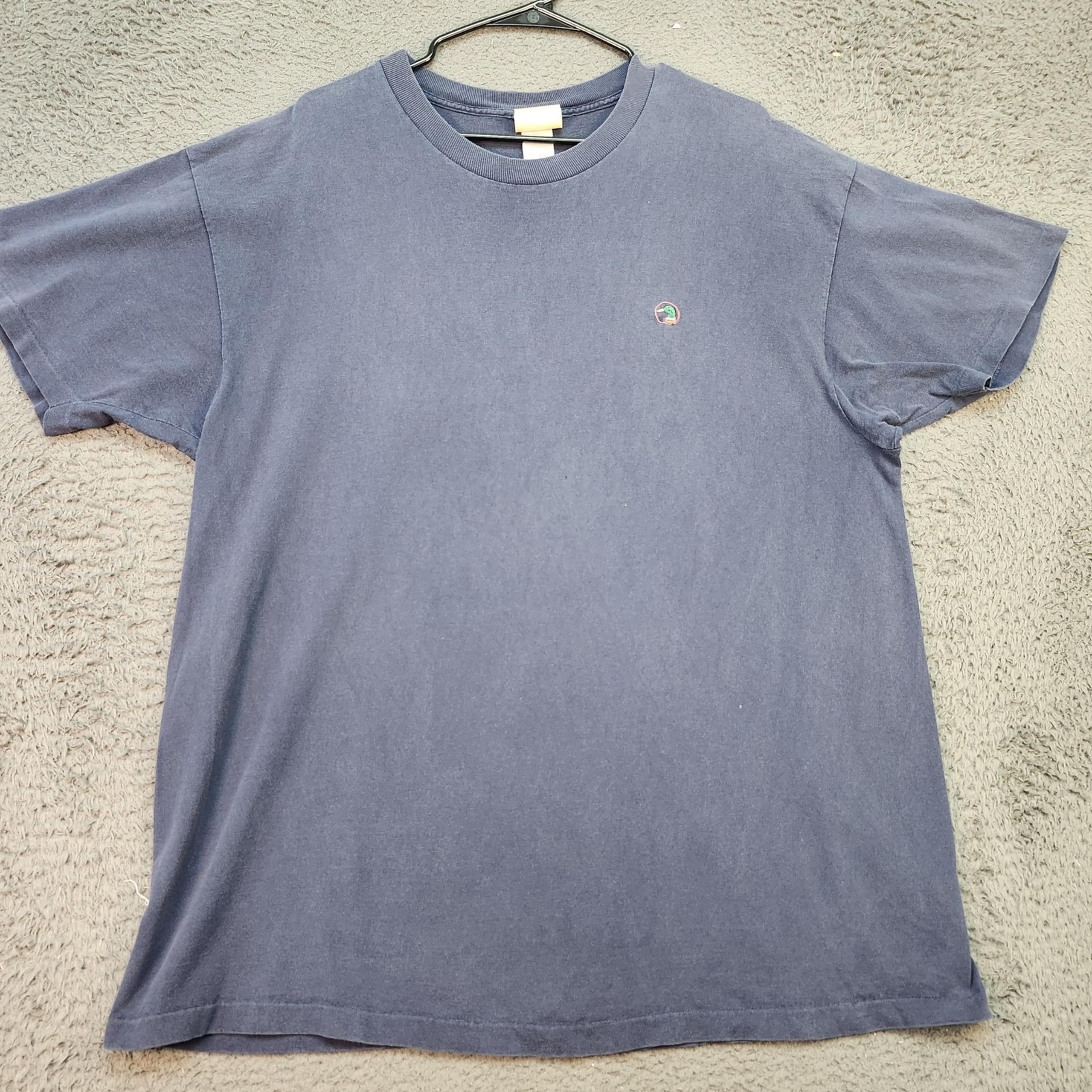 Duck Head Shirt Mens Large Blue Mallard Logo Crewneck Made USA Casual Tee