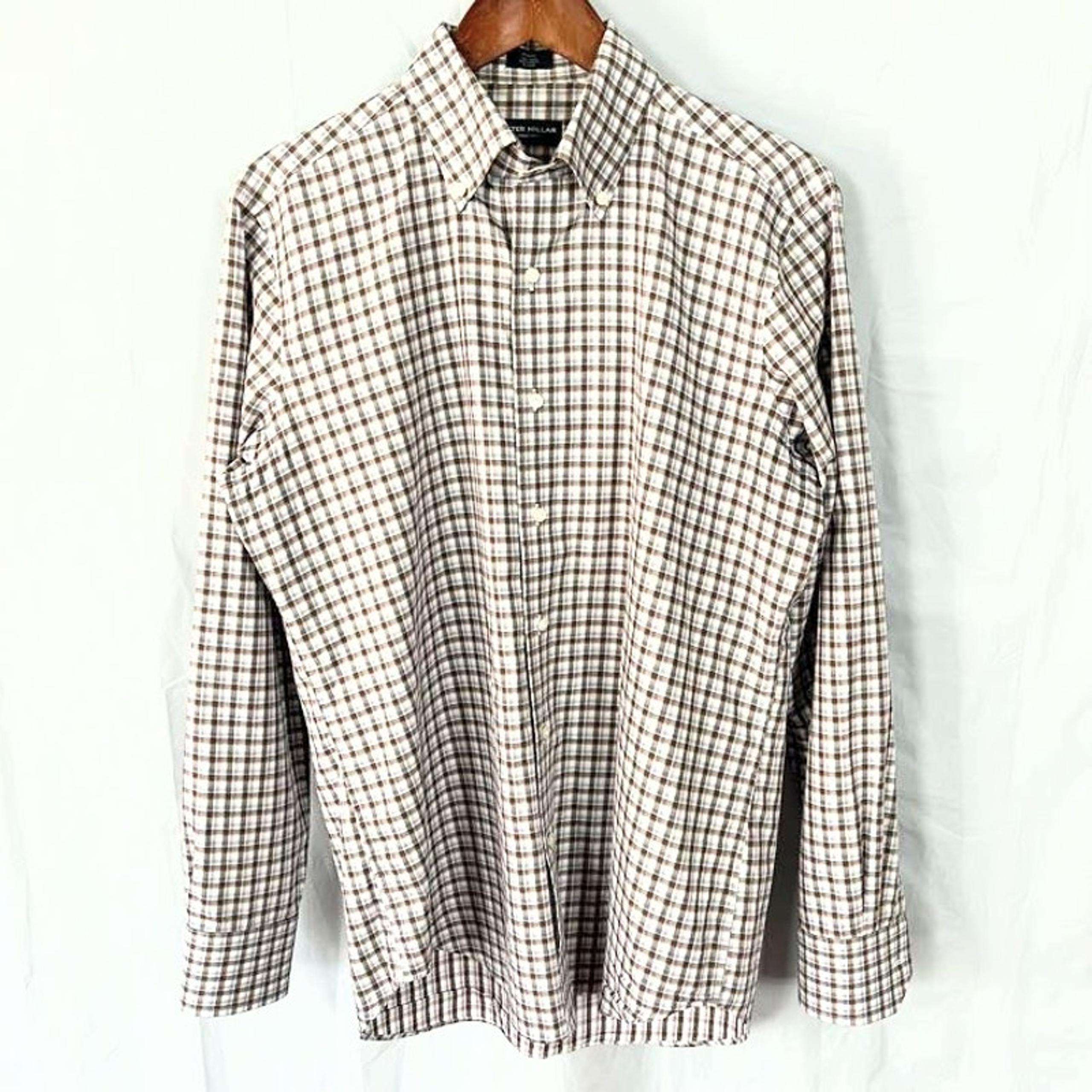 Peter Millar Collection Men's Plaid Button Down Shirt 100% sz Medium