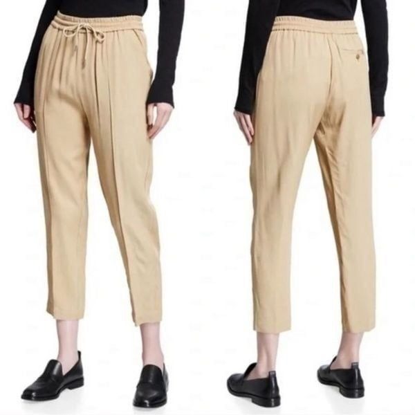 ATM ANTHONY THOMAS MELILLO Micro Twill Pull On Cropped Pants XS in Tan NEW