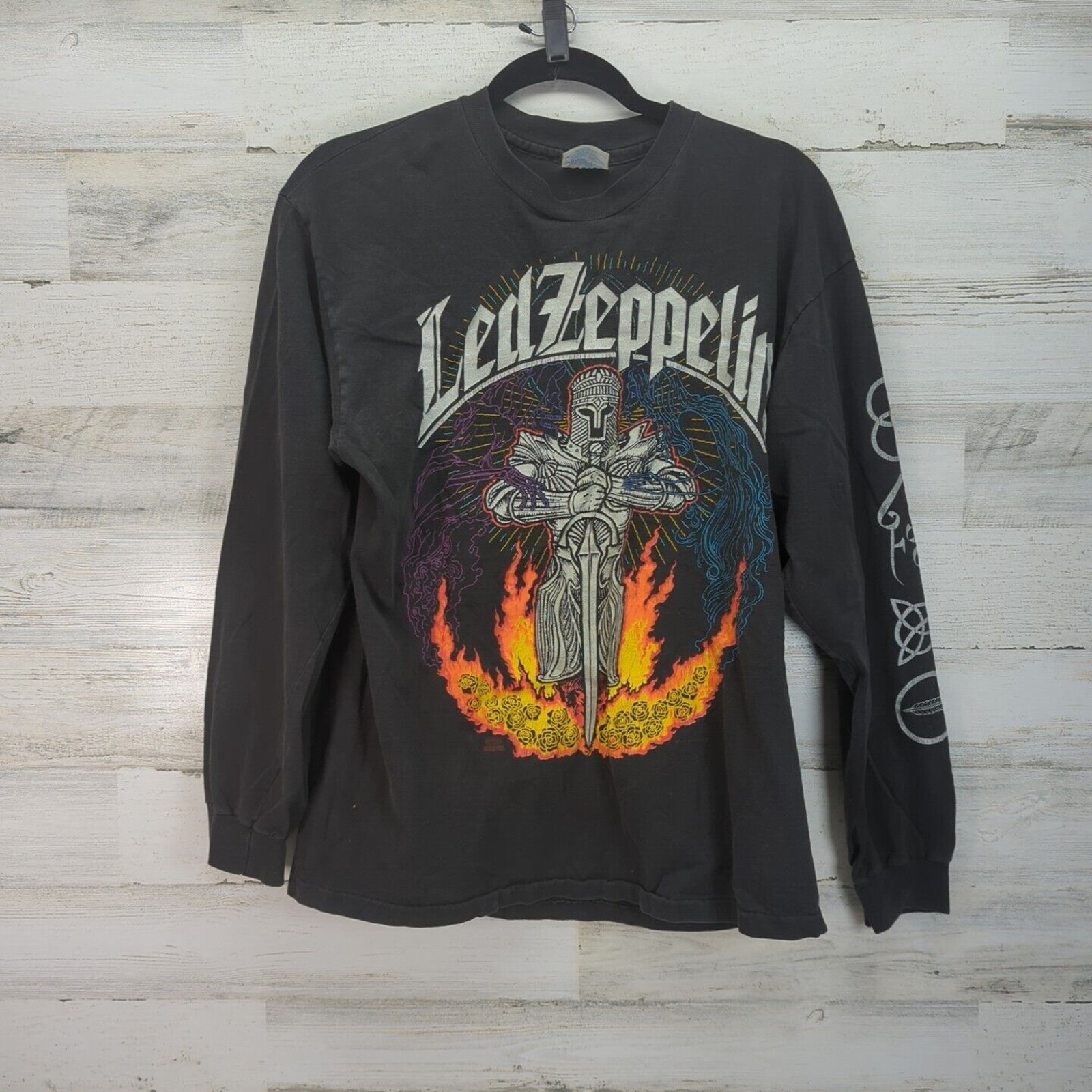 Vintage Led Zeppelin 1990s Hanes Heavyweight Band Long Sleeve Size Large