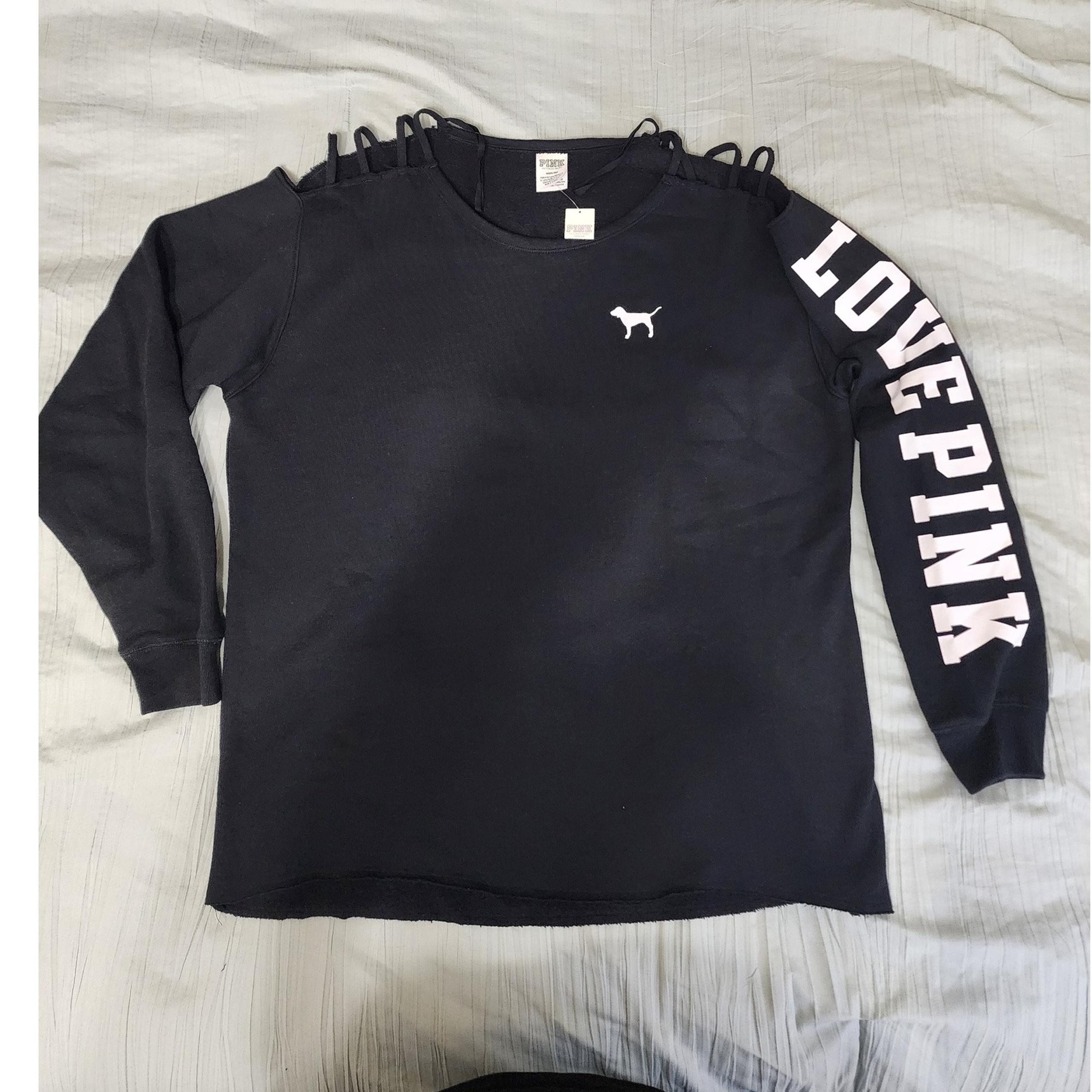 PINK Victoria's Secret LOVEPINK Cold Shoulder Sweatshirt Pullover Top M/L
