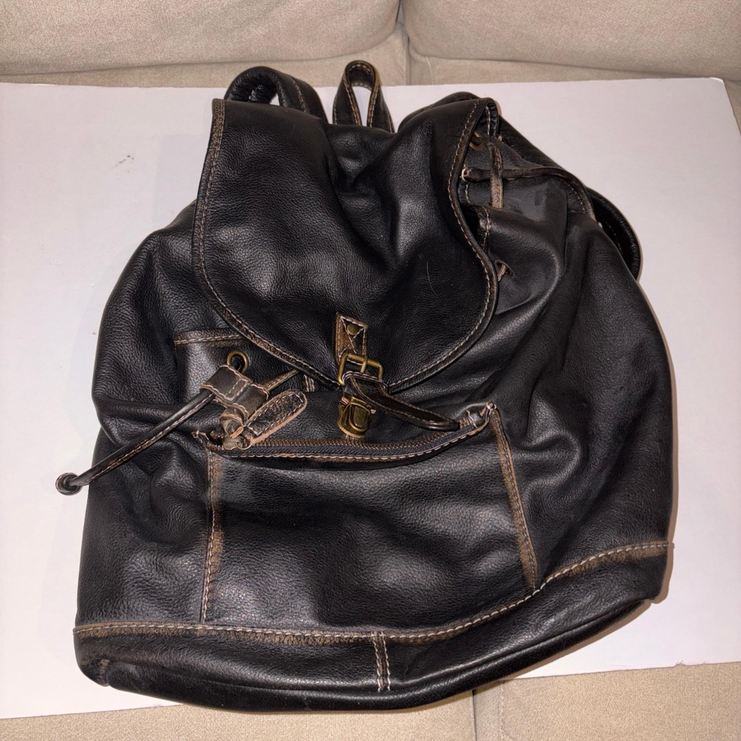Black Rivet Leather Backpack Black