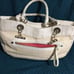 Elaine Turner Cream Leather Snake Texture Woven Bag