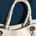 Elaine Turner Cream Leather Snake Texture Woven Bag