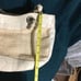 Elaine Turner Cream Leather Snake Texture Woven Bag