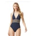 MICHAEL Kors Halter One Piece Swimsuit - Chain Border. Size 14.