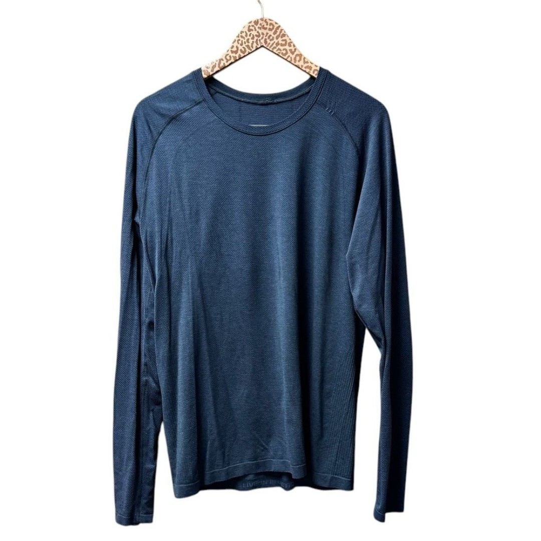 Lululemon Mens Metal Vent Tech Long Sleeve Shirt Navy Blue Large L