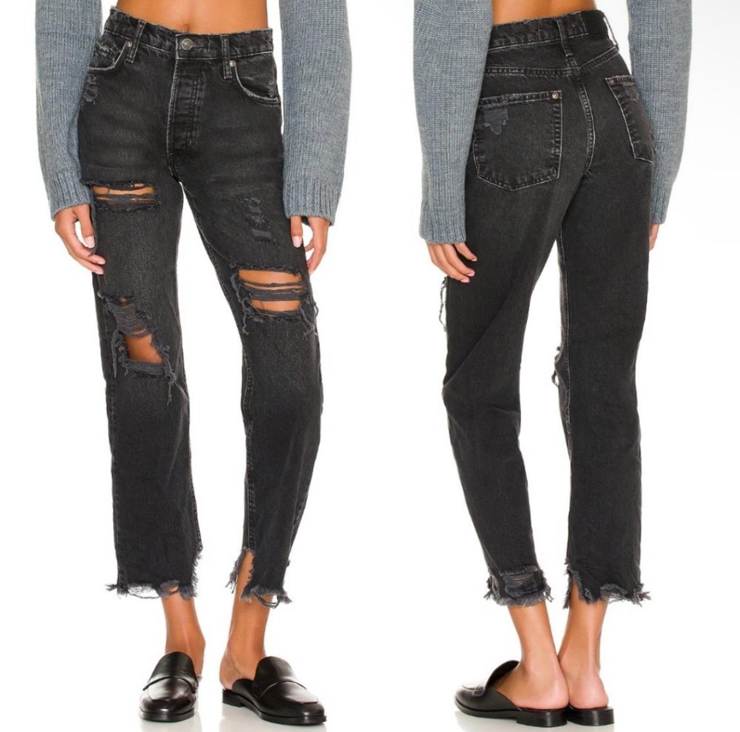 Free People Women's Distressed Tapered Baggy Boyfriend Jeans We The Free SZ 29