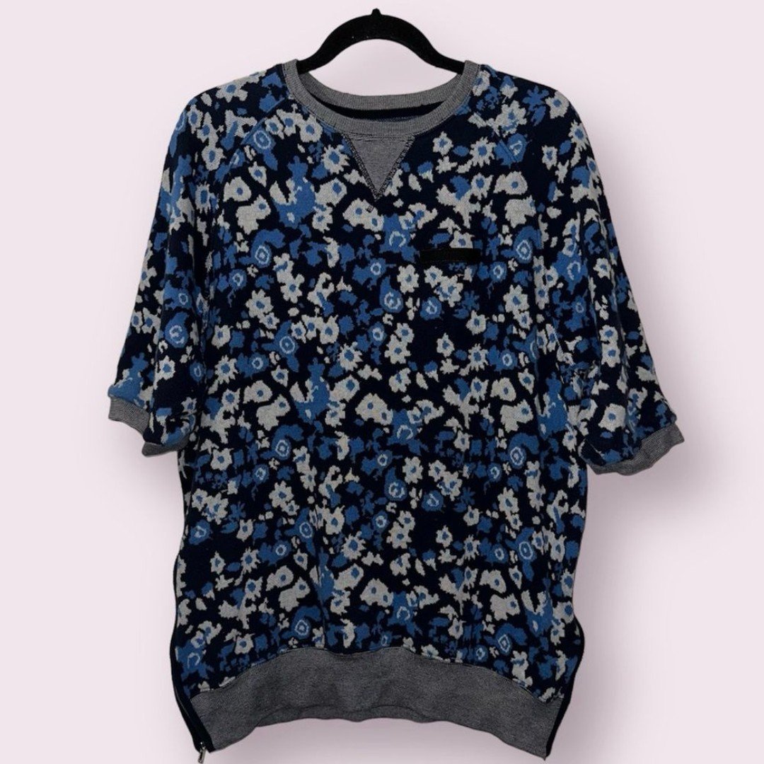 PRPS Goods & Co Men’s Short Sleeve Knit Print Side Zip Sweater Size M