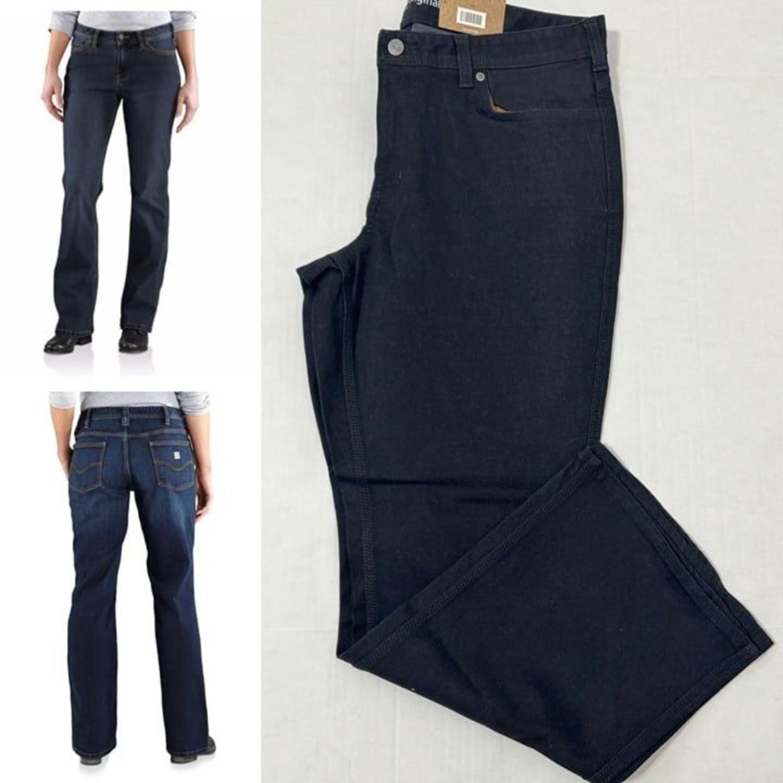 Carhartt NWT Sz 16S Black Mid Rise Boot Cut Jasper Original Fit Jean