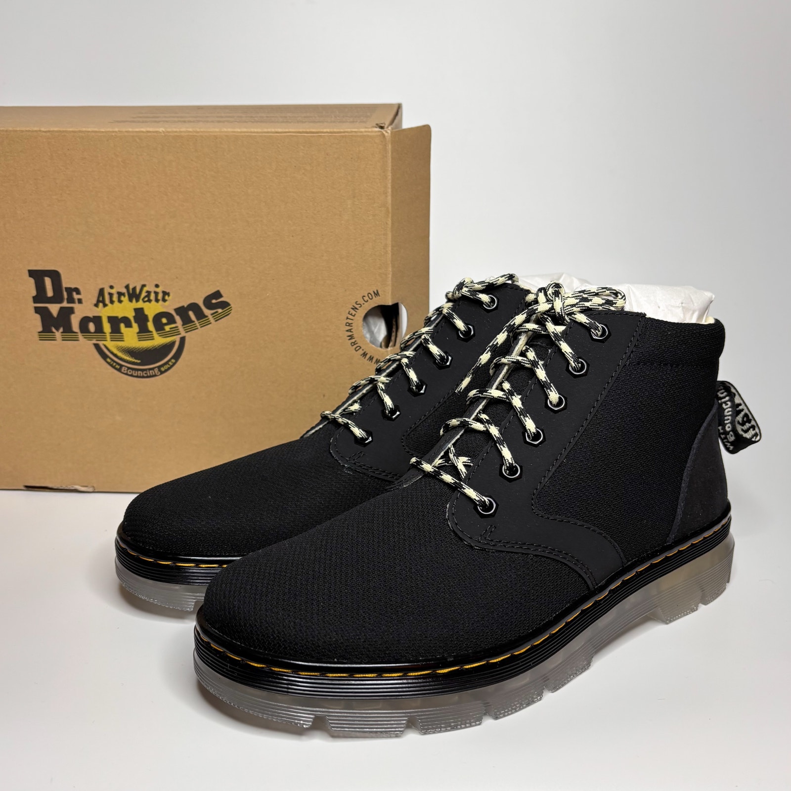 Dr. Martens Unisex Bonny Iced Chukka Boot in Black Superknit + Suede