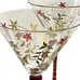 Vintage Pier One Imports Red Stem & Base Gold Leaf Martini Glasses Hand Blown