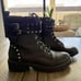 Women's Black Studded Combat Boots
