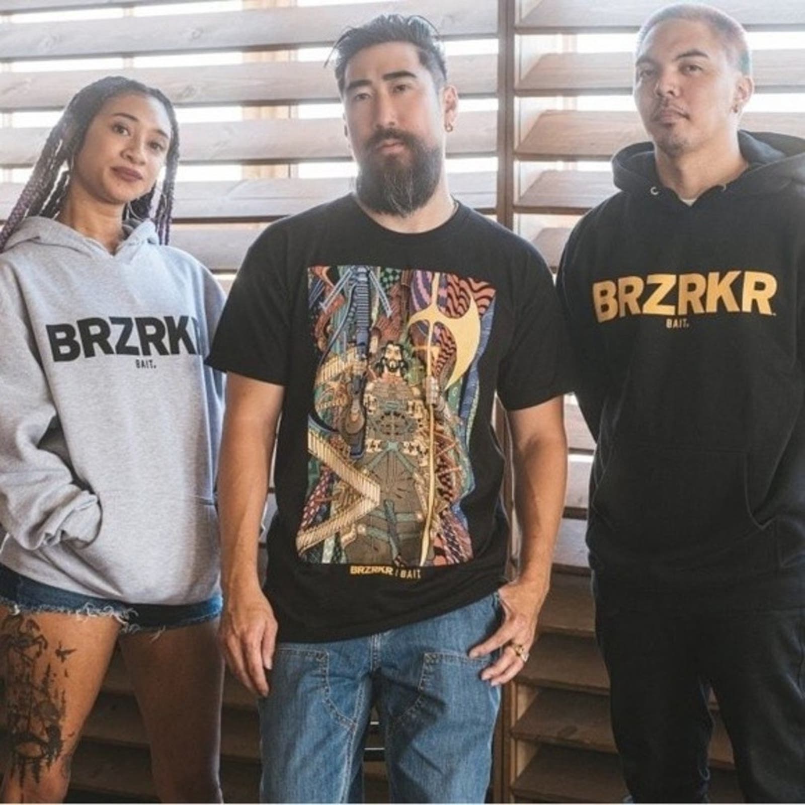 BAIT X BRZRKR Tradd Moore Cover Graphic Hoodie Black Size 2XL