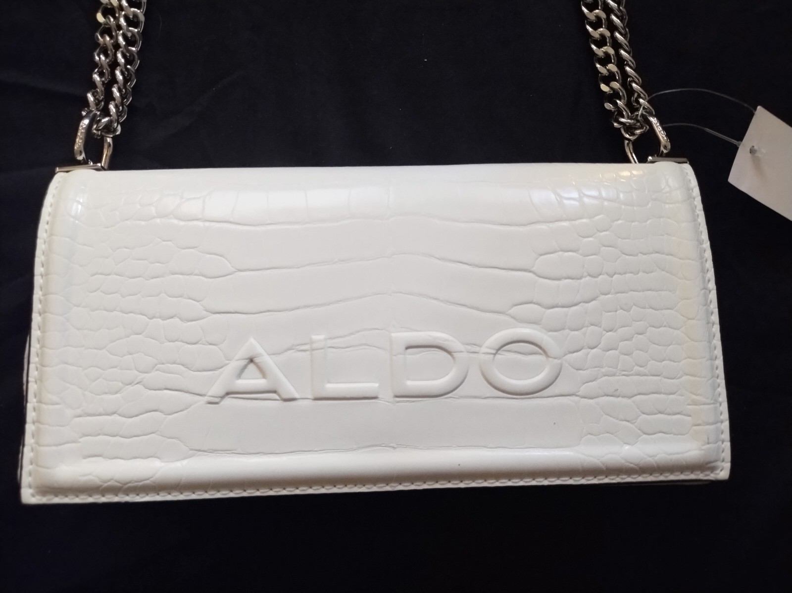 White Aldo Purse With Chain Strap