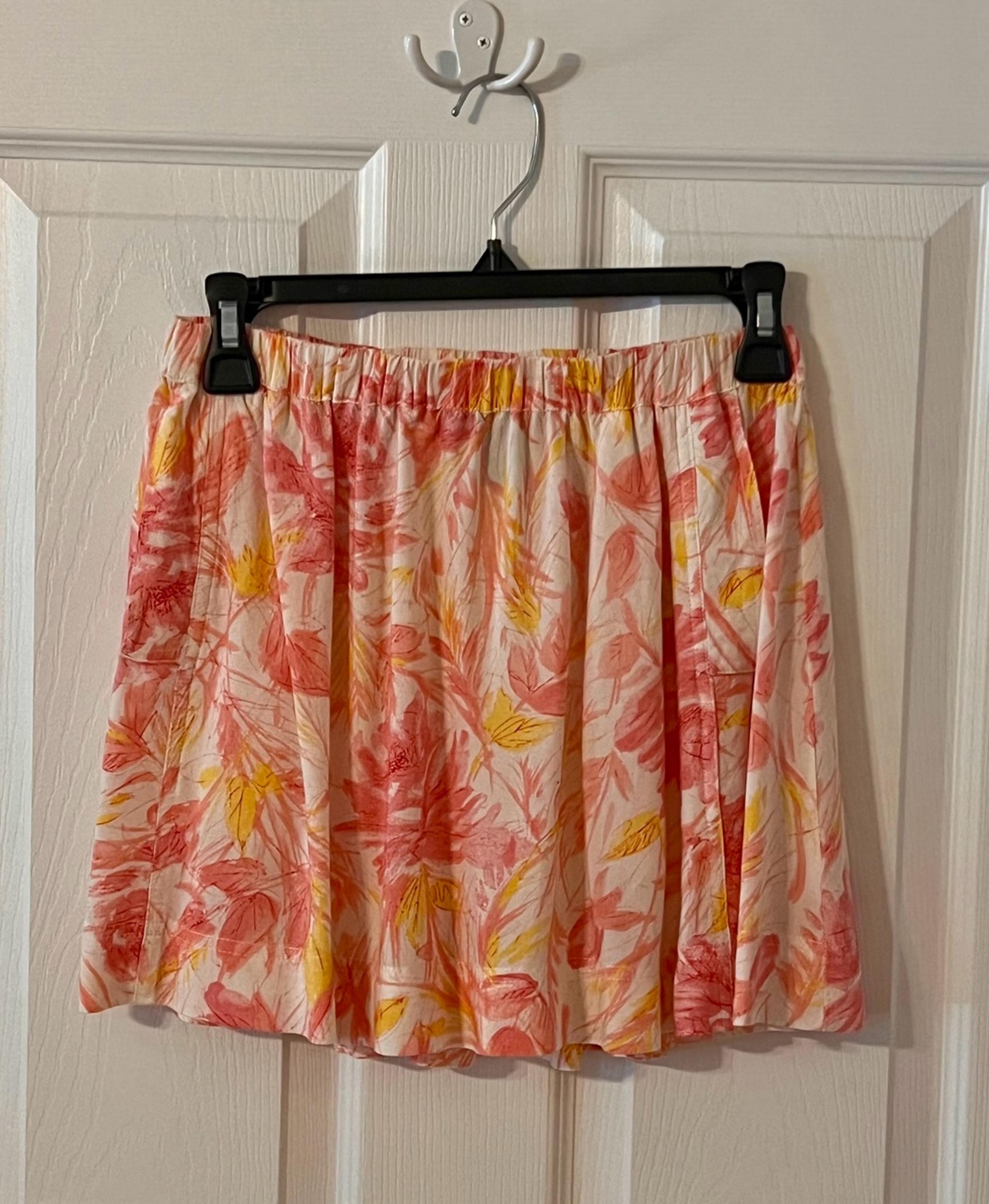 Wet Seal Floral/Leaves Print Mini Skirt XS