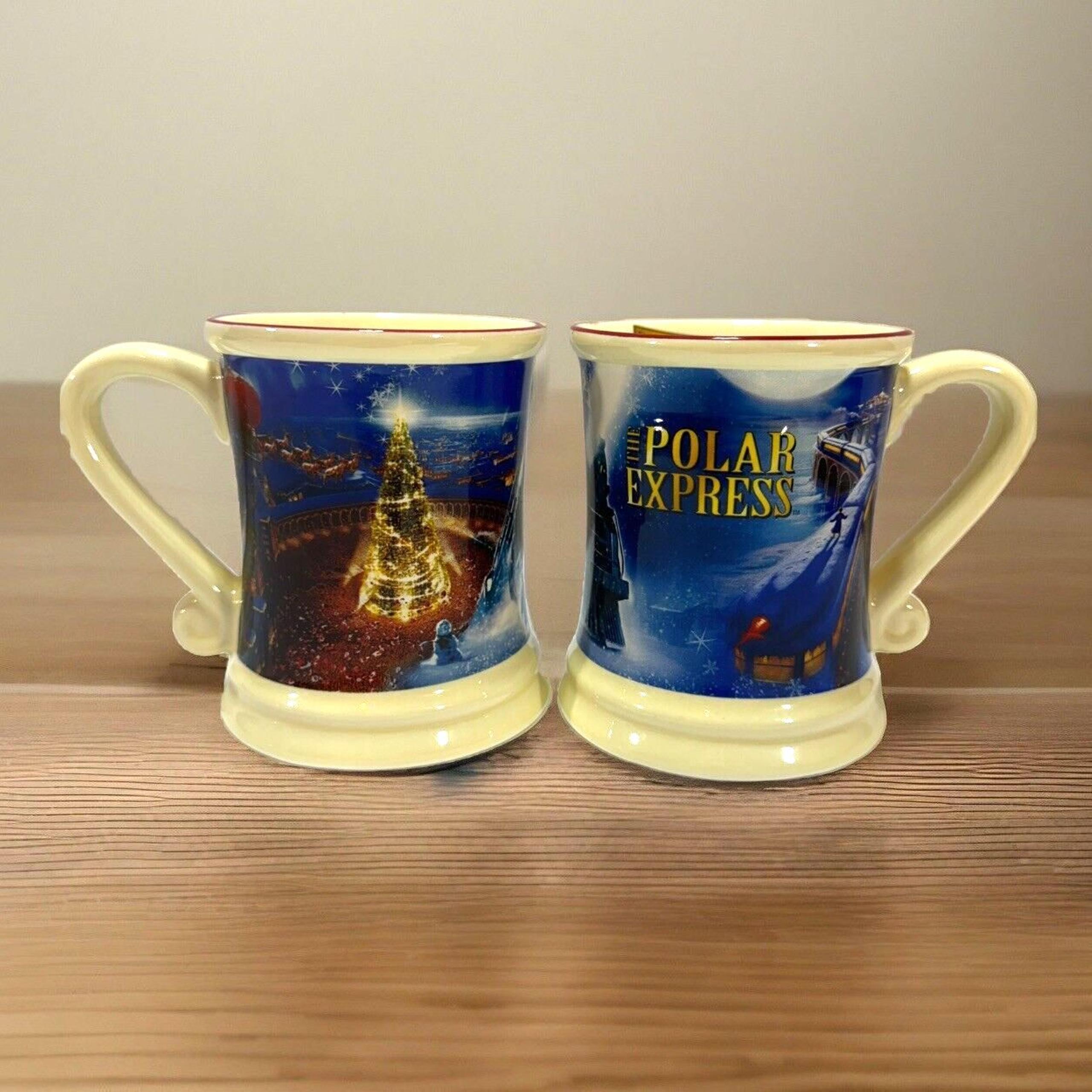 The Polar Express Coffee Mugs Set of 2 Warner Bros Christmas