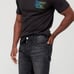 AllSaints switch denim shorts in washed black denim
