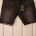 AllSaints switch denim shorts in washed black denim