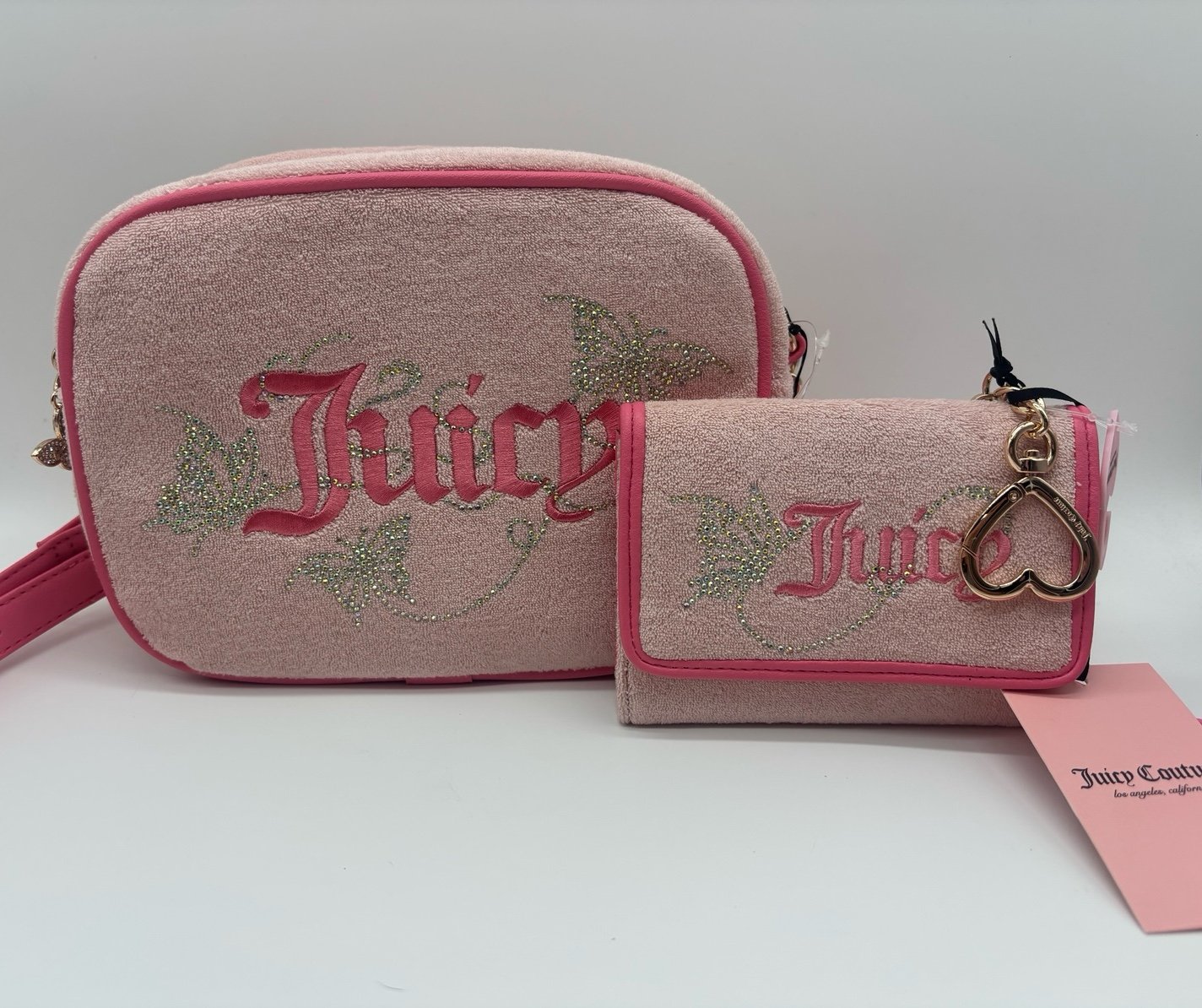 Juicy Couture Wingin It Camera Bag and Wing It Double Sided Trifold Bundle