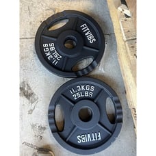 25 LB Round Olympic Cast Iron Grip Plates - Pair (50lbs Total) 2” Hole