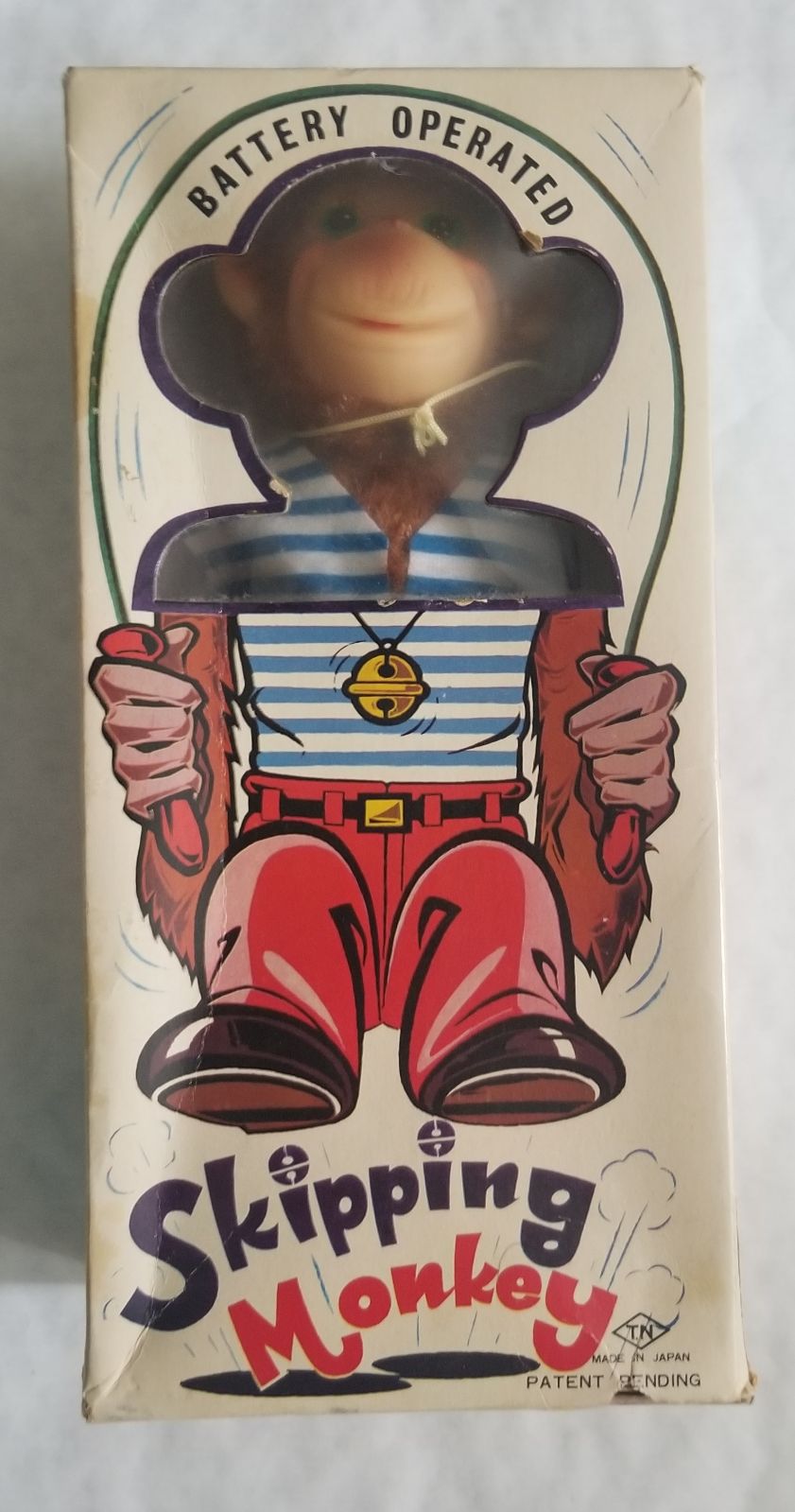 Vintage 1960's Japan Skipping Monkey in Box