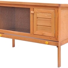 Outdoor Rabbit Hutch - Small Pet Cage -1 Layer Wooden Construction UIC#1115