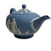 Wedgwood Jasperware Blue Teapot England Vintage Classical Excellent Condition!