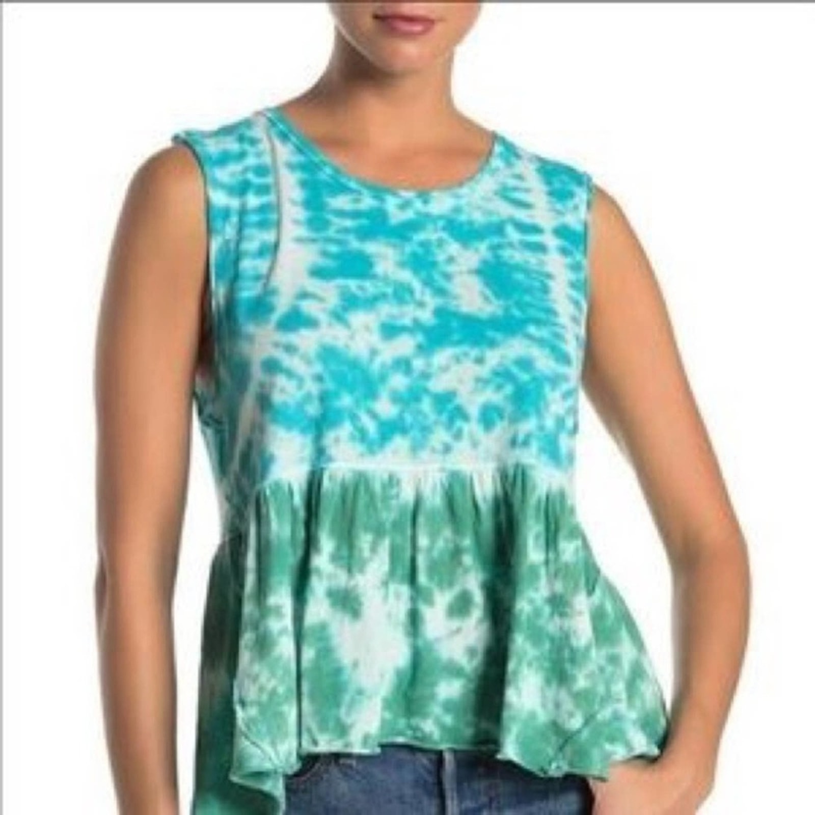 Free People | Teal Waters Combo Tie Dye Tank NWT