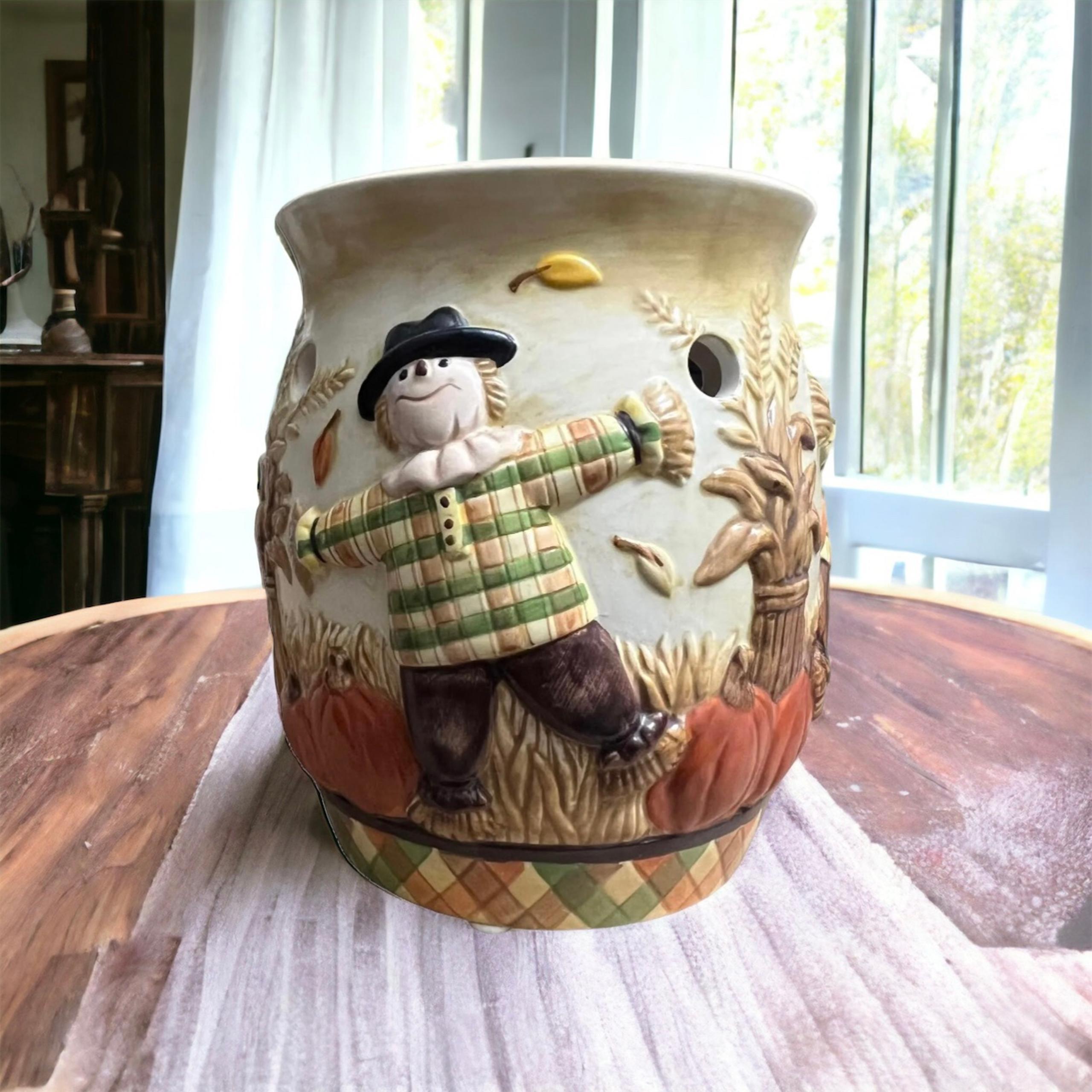 Yankee Candle Fall Scarecrow Wax Melt Warmer Burner Cornstalk Pumpkin Harvest