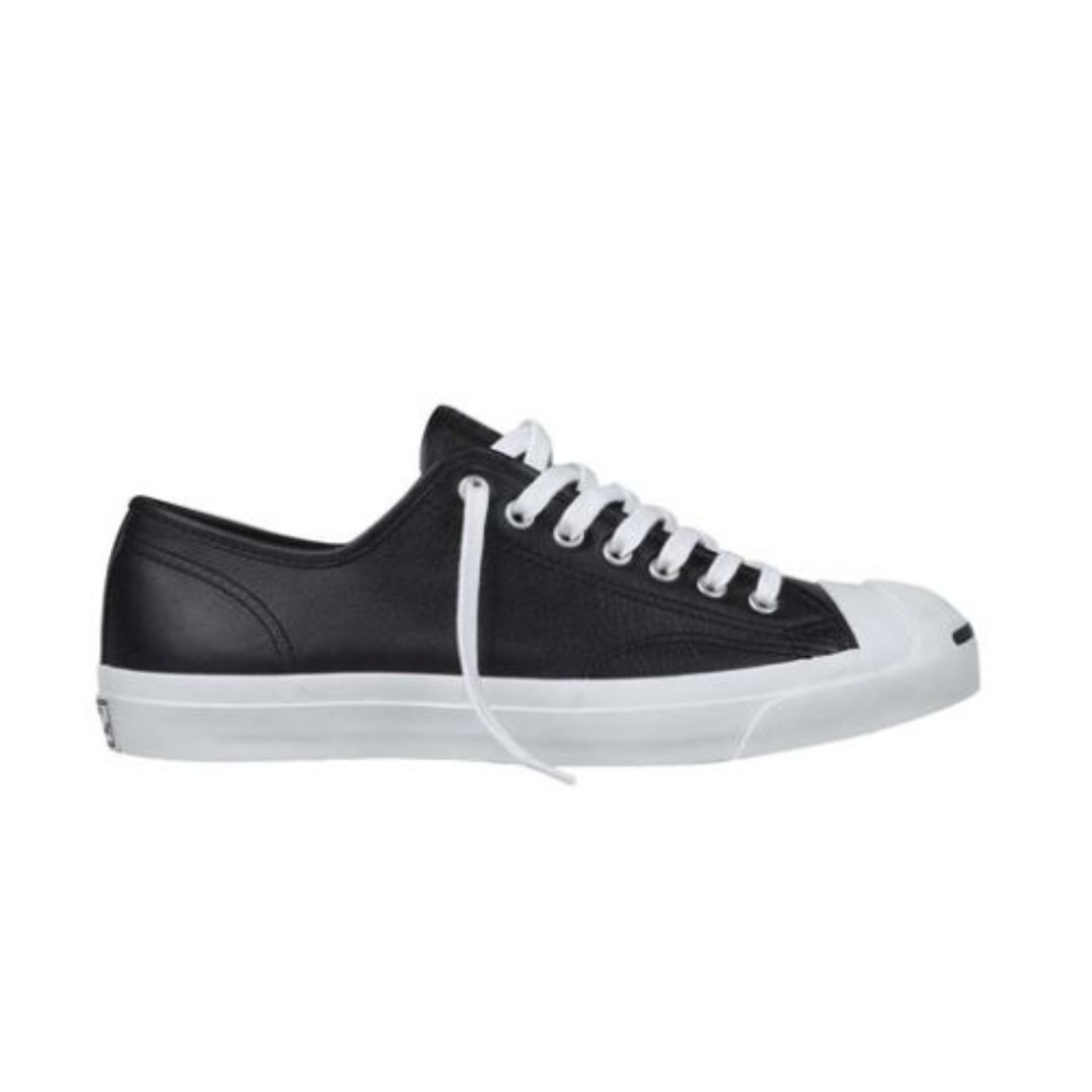 Converse Jack Purcell Ox Low Men’s 7 US Womens 8.5 Sneakers Black Leather Casual