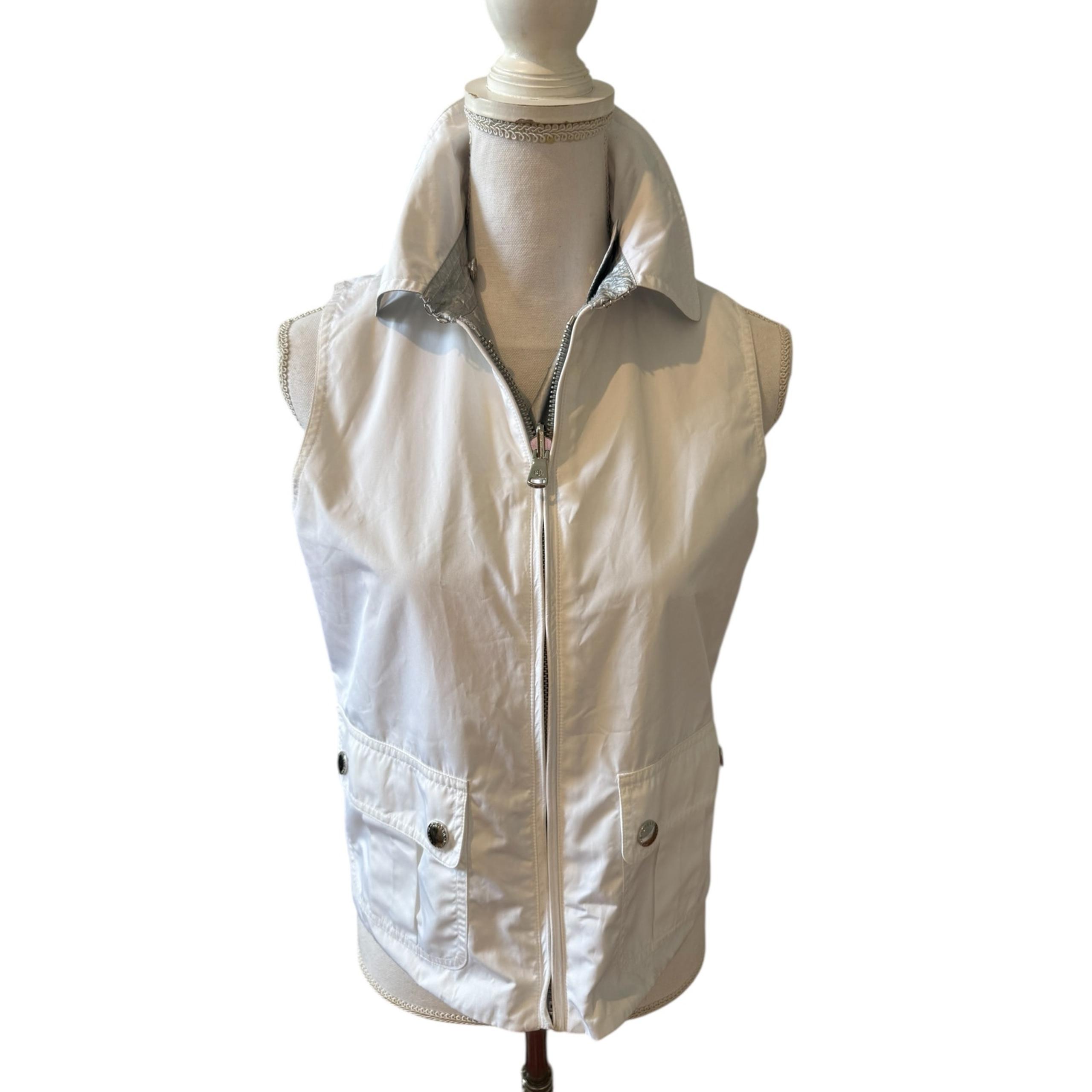 Ralph Lauren LRL Sporty Reversible Lightweight Nylon Vest White Silver S