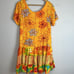 Vintage Jams World Hattie Dress in Sun Grid XS Short Sleeve Ruffle Hem Colorful