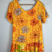 Vintage Jams World Hattie Dress in Sun Grid XS Short Sleeve Ruffle Hem Colorful