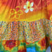 Vintage Jams World Hattie Dress in Sun Grid XS Short Sleeve Ruffle Hem Colorful