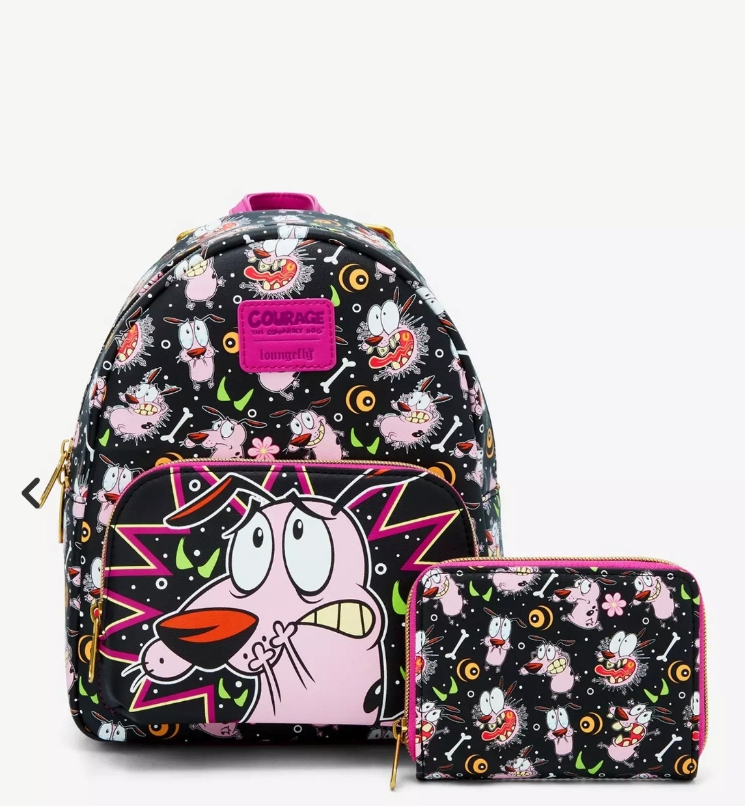 Courage the Cowardly Dog Loungefly Backpack and Wallet Set