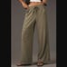 New women's MP Anthropologie x Pilcro Linen beach cargo pull-on pants in Moss