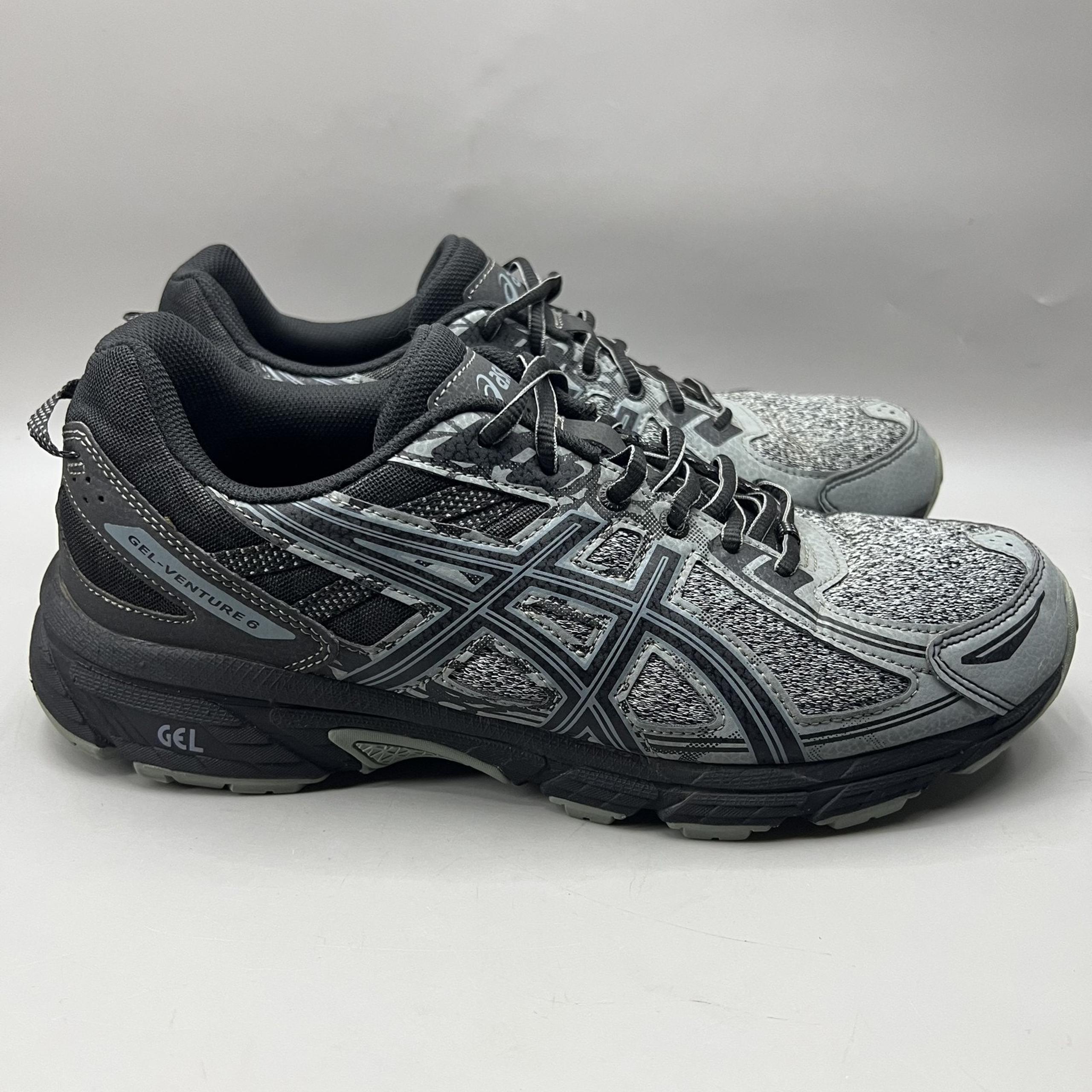 ASICS Gel-Venture 6 Trail Running Shoes Mens Size 11 Gray Black Comfort Sneakers