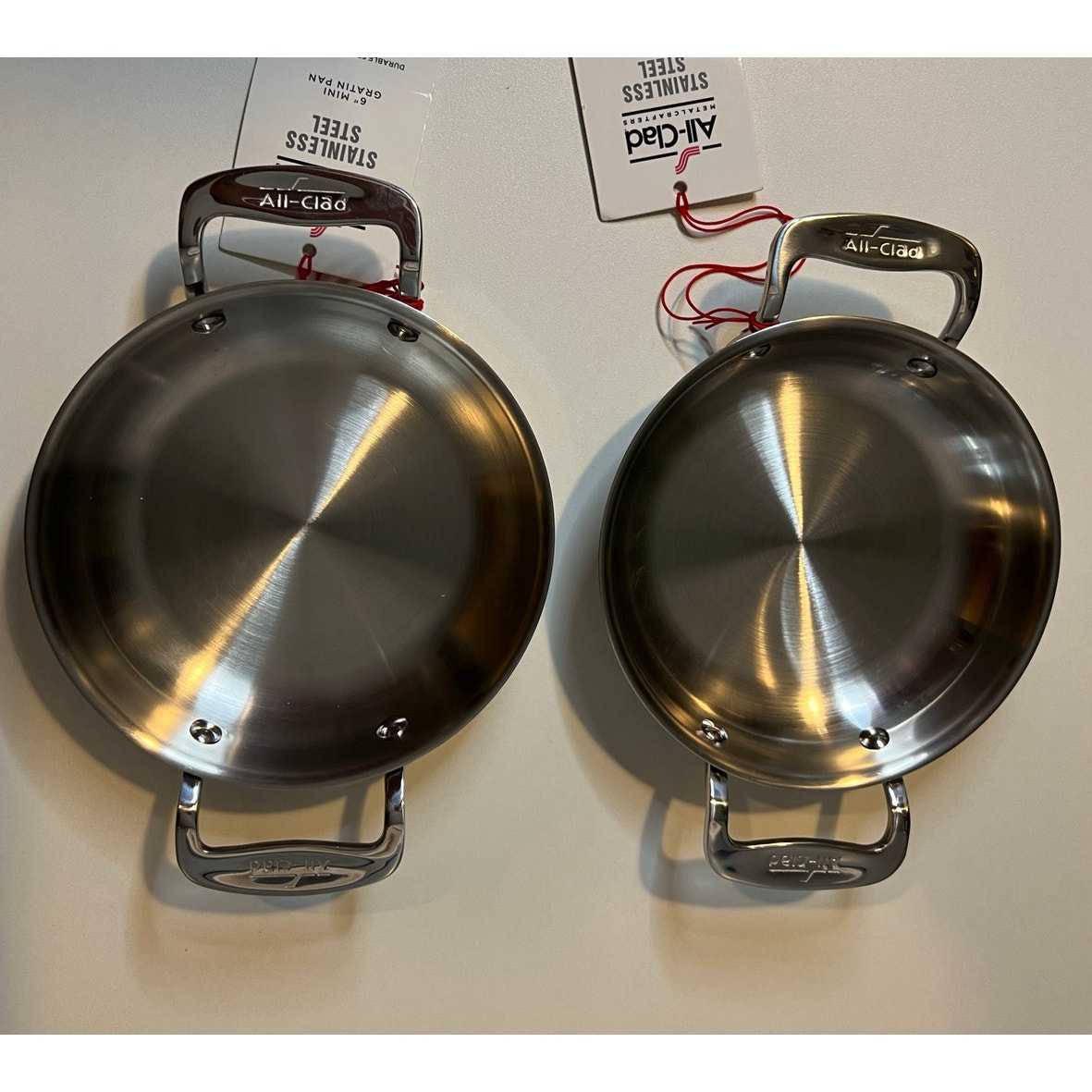 Set of 2 All Clad Stainless Steel 6 Gratin Pans
