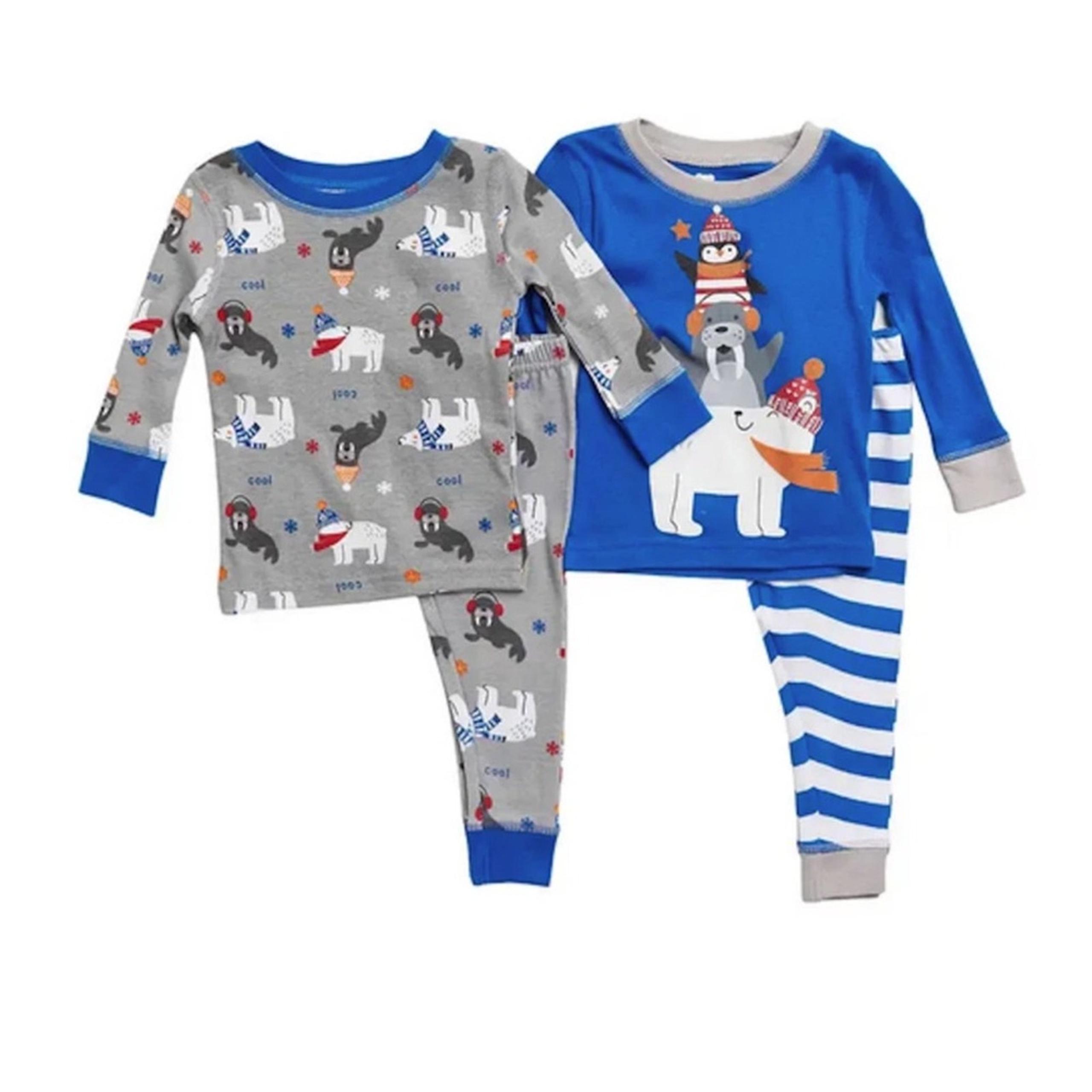 Koala Kids  Artic Animal 2 Pair Pajamas Long Sleeve  Pants Cotton NEW Baby 12M