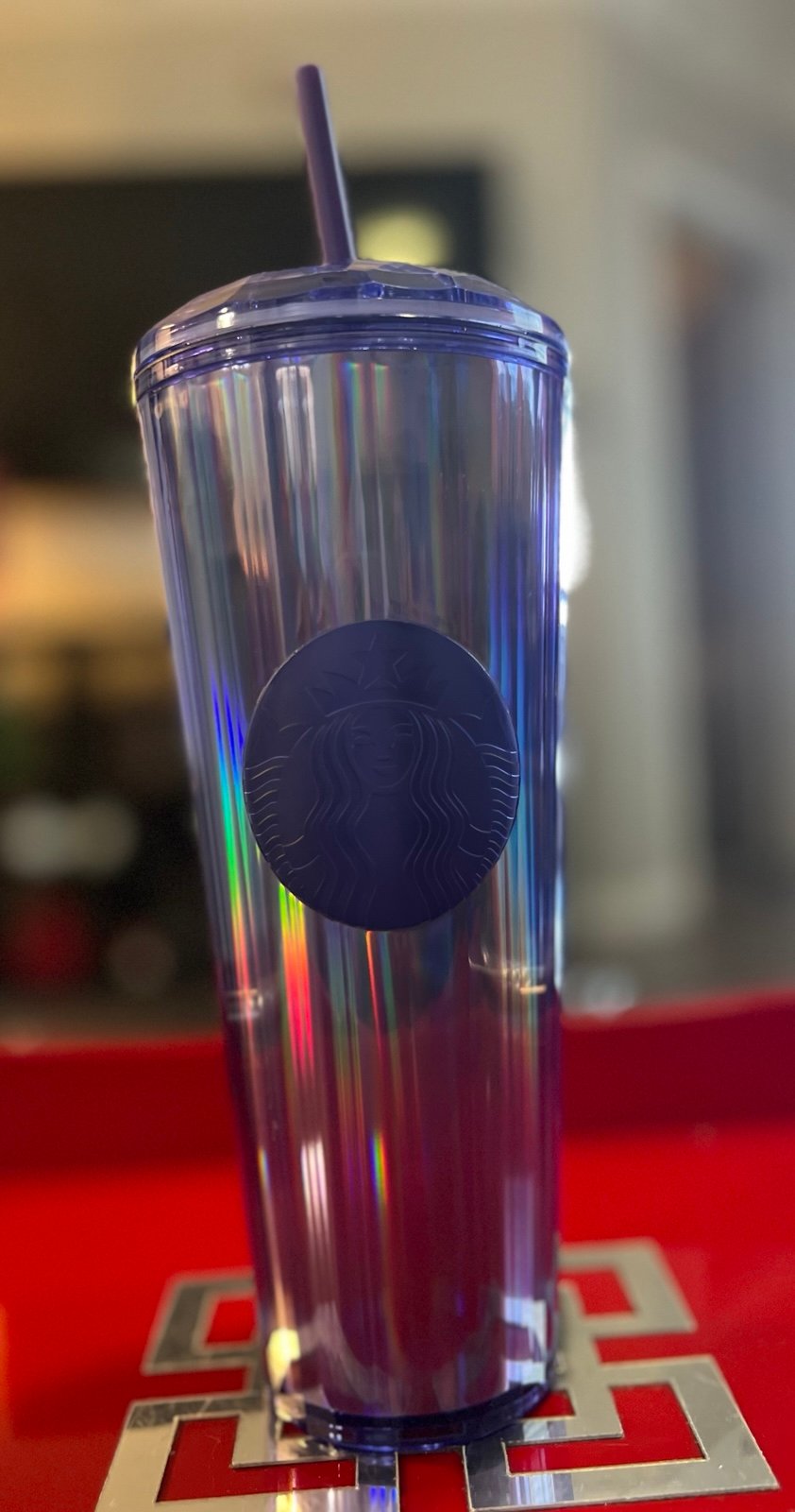 Starbucks Periwinkle Kaleidoscope Cold Cup Domed Venti tumbler 24oz