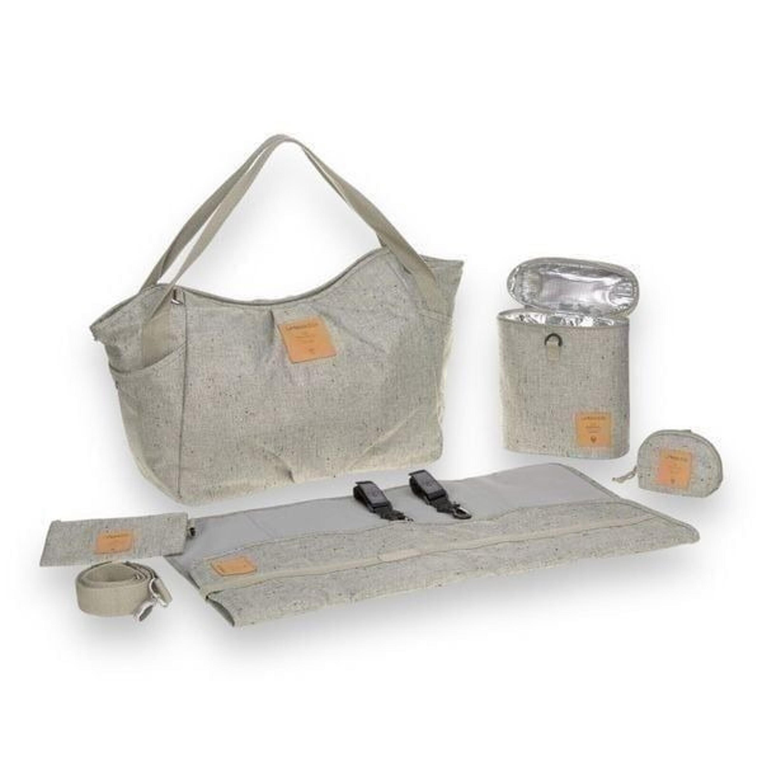 Lassig Baby Changing Bag Diaper Twin Boucle 33 (L) x 13 (W) x 37 (H) Insulated