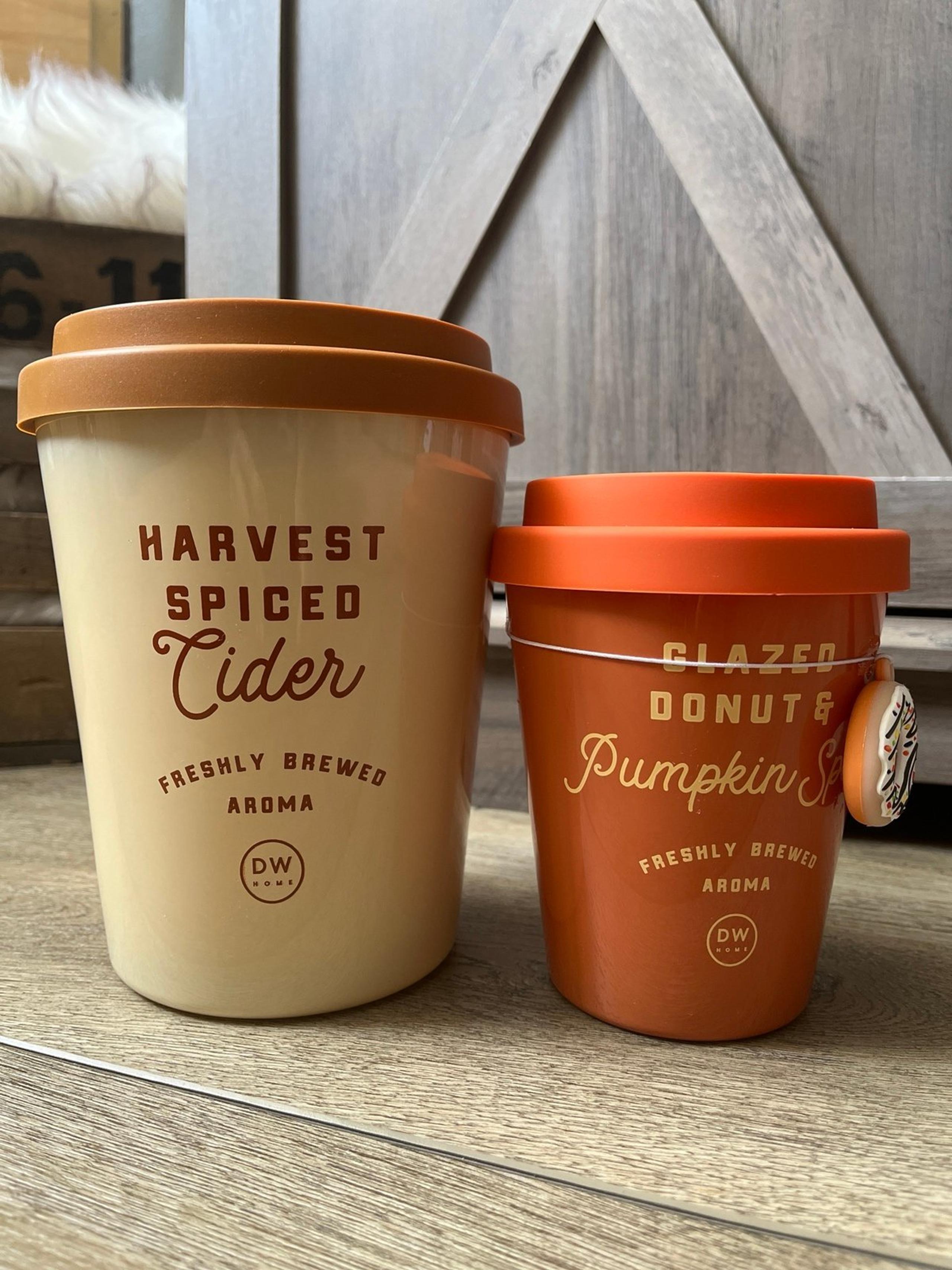 RARE DW Home Giant 31.3 oz Harvest Spiced Cider 2 Wick Coffee Cup Candle