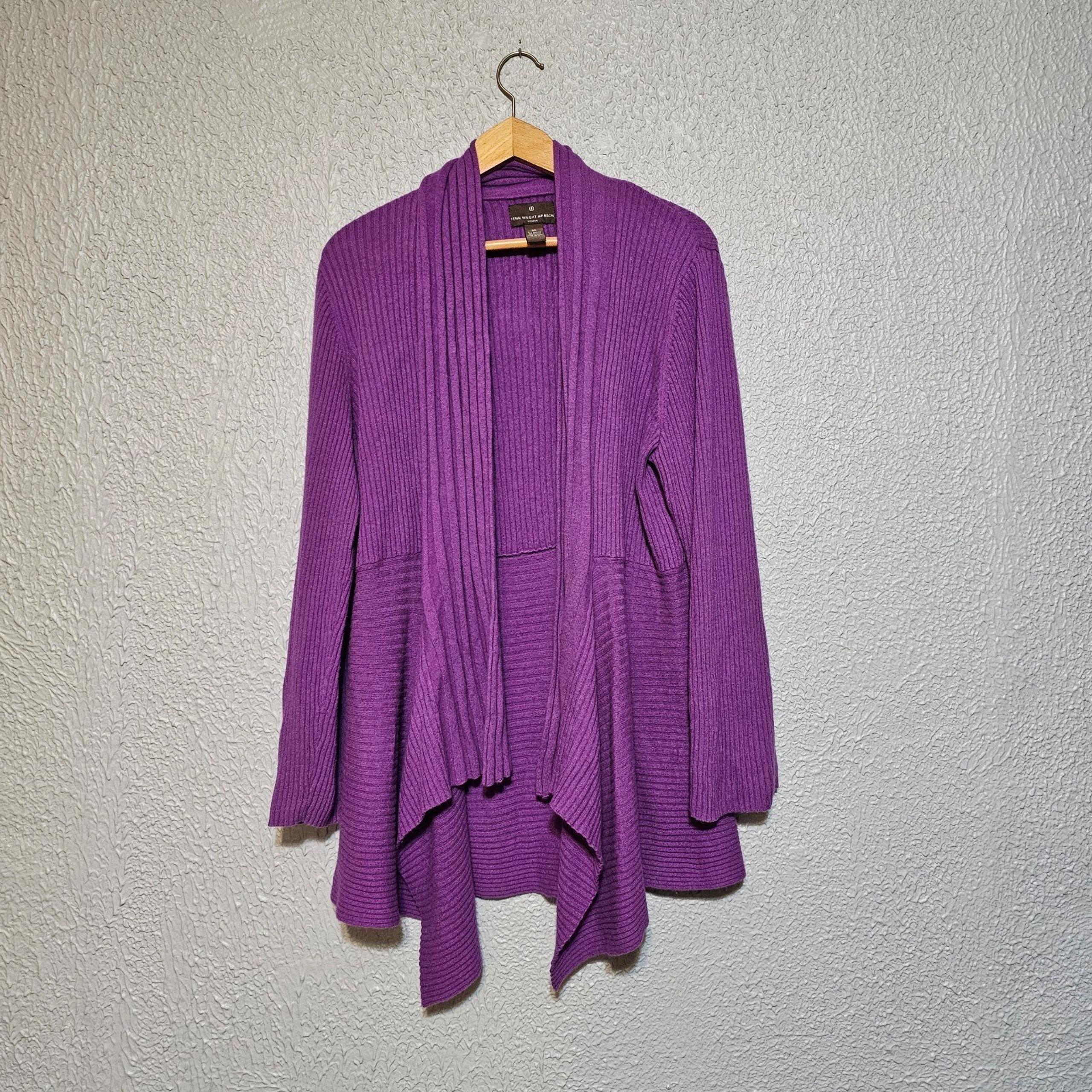FENN WRIGHT MANSON Cardigan Womens 3XL Soft Luxury Angora Stretchy Thick Warm