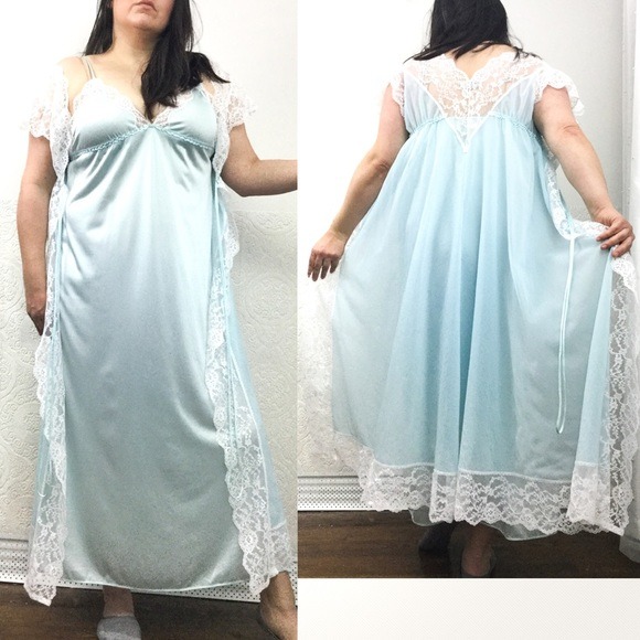 Vintage Miss Elaine peignoir set babydoll w/ robe