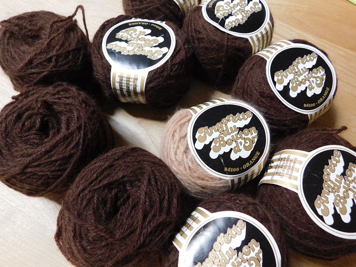 VTG 10 x 20gr. Angorette du Bouton d'Or Dark Brown 65% Wool & 20% Angora
