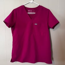 Figs pink jogger one pocket scrub set