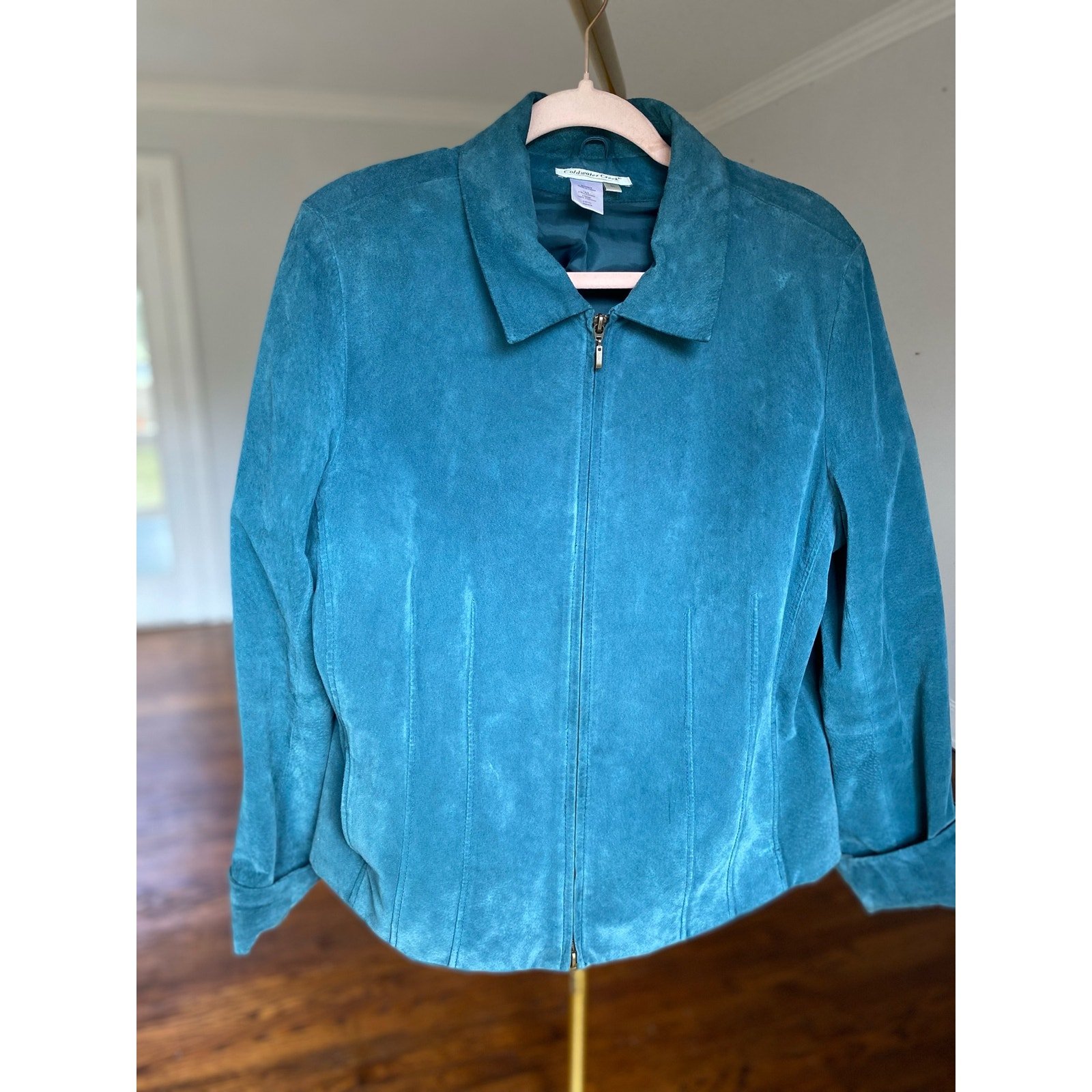 VTG Coldwater Creek Leather Coat Downtown Streetwear Statement Biker Motorcycle