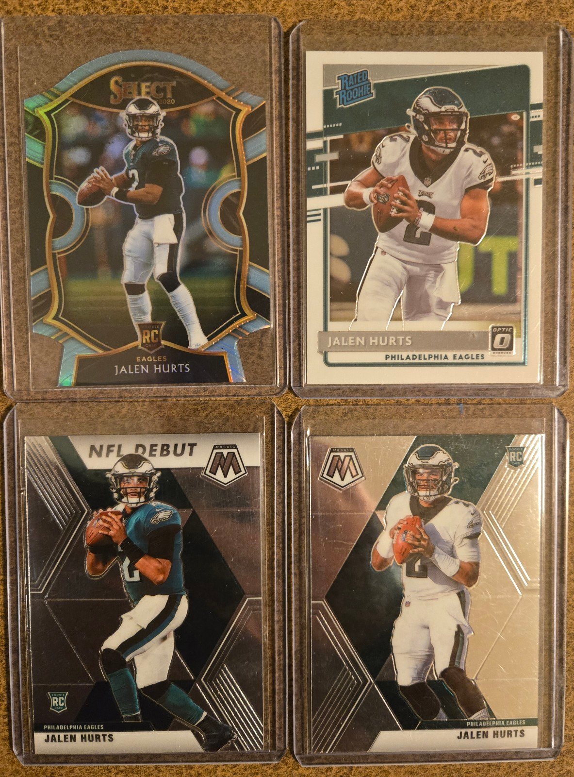 Jalen Hurts Rookie Card Lot 4 rookie cards