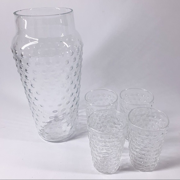 Vintage Hobnail Clear Glass Set